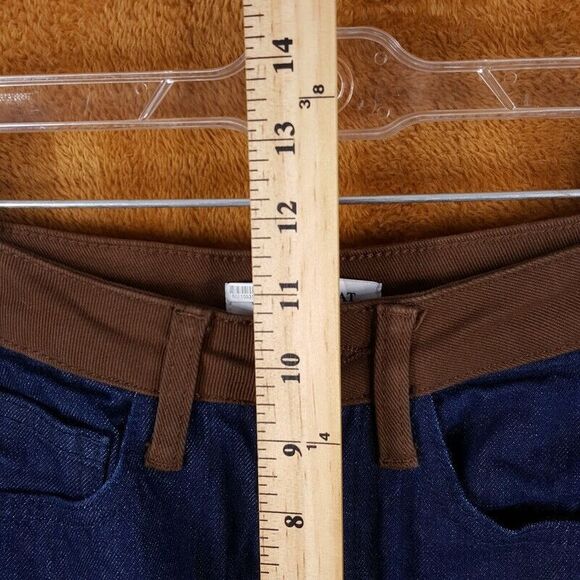 WE WORE WHAT Womens Jeans Size 24 Dark Wash Straight Leg Colorblock Icon - Picture 7 of 10